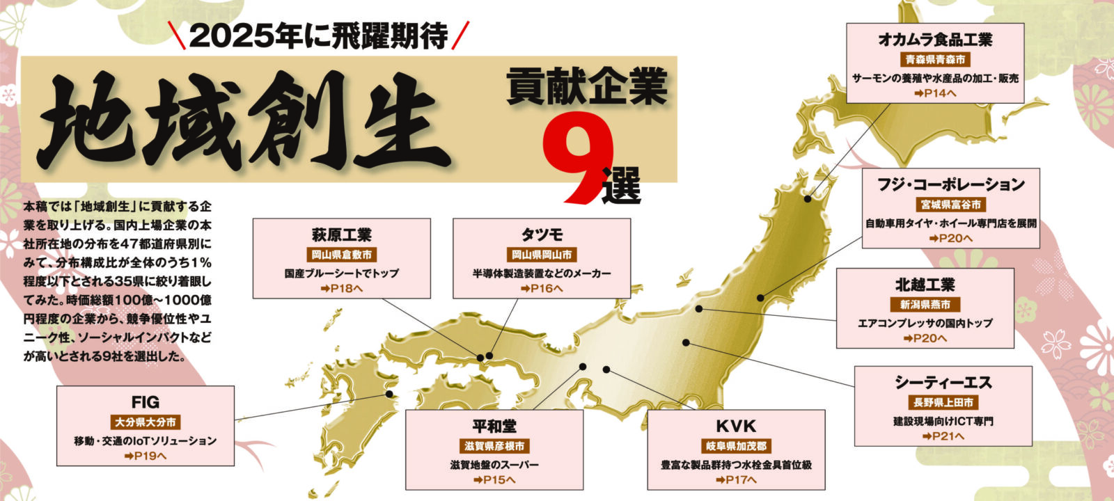 2025年に飛躍期待　地域創生貢献企業9選